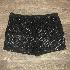 SHEIN Black Sequin High Waist Shorts